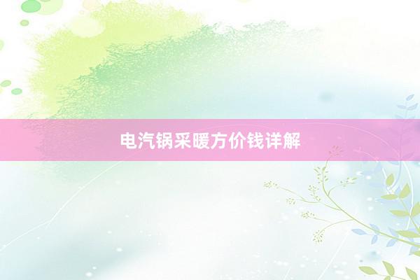 电汽锅采暖方价钱详解