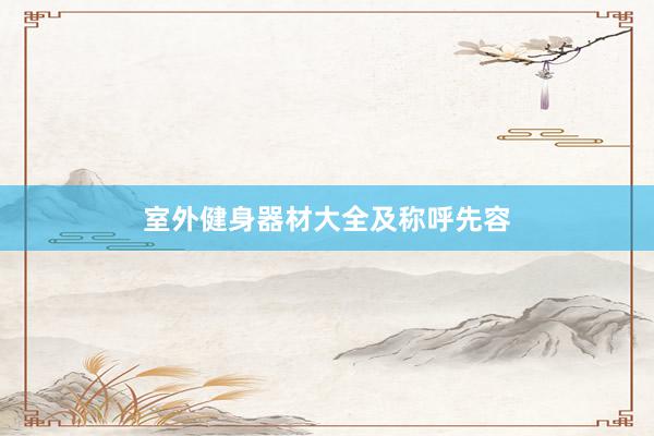 室外健身器材大全及称呼先容